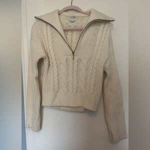 Abercrombie and Fitch Merino Wool Blend Quarter Zip Sweater XS NWT
